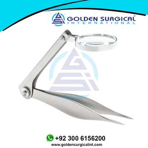 Pinzas de ortodoncista dental con lupa, instrumentos de laboratorio dental médico, herramientas de odontología edentulosas - Product Image 4