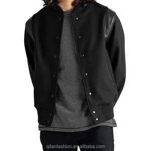 Chaqueta de cuero pesado personalizada para hombres y mujeres con cuello alto y bolsillos de parche desteñidos - Product Image 1