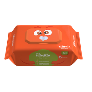 Kinkin Babies High Quality Premium 80-Piece Wet <b>Wipes</b> Non-Woven Fabric Made in Vietnam for Baby Skin Cleaning - Product Image 4