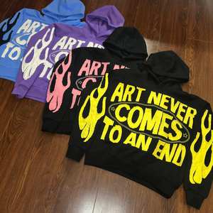 Y2K Street Hip Hop ropa bordada Retro moda Casual suelta de gran tamaño hombres Sudadera con capucha 2024 - Product Image 3