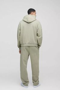 ชุดวอร์มสำหรับผู้ชายโอเวอร์ไซส์ผ้าปะติดแบบไขว้มีฮู้ดชุดวอร์มแบบลำลองระบายอากาศได้ดีและใส่สบาย - Product Image 3