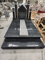 Pierre tombale en granit noir, pierre tombale musulmane en granit, design graphique personnalisé en granit G654 moderne pour monuments extérieurs