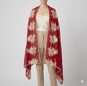 Paquete de 12 Hijabs Musulmanes Africanos de Chifón, Color Dorado, Bordado Floral, Pedrería, Chal Duradero, Transpirable, Étnico, para Verano - Product Image 1