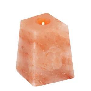 Porte-bougie pyramidal en sel rose de l'Himalaya, artisanal, moderne, résistant au feu, idéal pour le revêtement mural de cuisine et l'utilisation en villa - Product Image 2