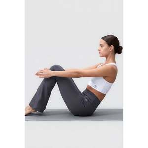 Tommylife Wholesale Anthracite Flexible High Waist Sports Performance Women's <b>Flared</b> <b>Leggings</b> - 94686 - Anthracite - Product Image 1