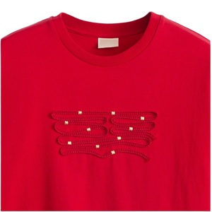 Camiseta de mujer de algodón 100% de alta calidad OEM manga corta talla grande Sexy Crop precio al por mayor con bordado personalizado - Product Image 4