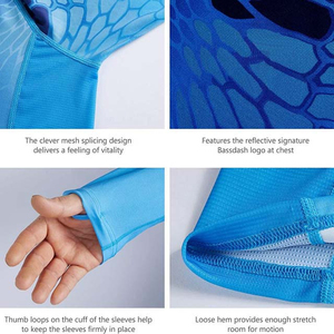 UPF 50 + Protección solar Diseño personalizado Manga larga Rendimiento Jersey Camisas Poliéster Spandex Cuello Pesca Tallas grandes Camisas para hombres - Product Image 4