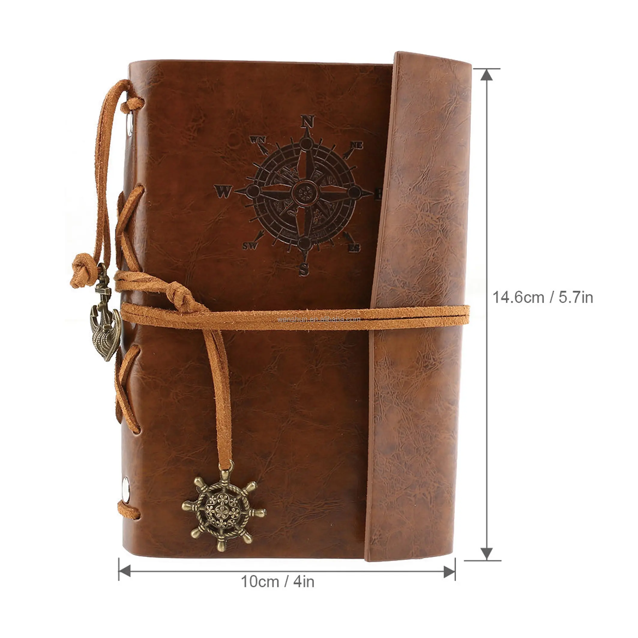 Top Quality Retro Soft Vintage Handmade Leather Hardcover Writing Journal Notebook for Gift