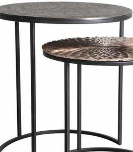 Mesa nido de aluminio sólido de alta calidad para el hogar, mesa auxiliar antigua negra decorativa para dormitorio/sala de estar/oficina/restaurante - Product Image 1