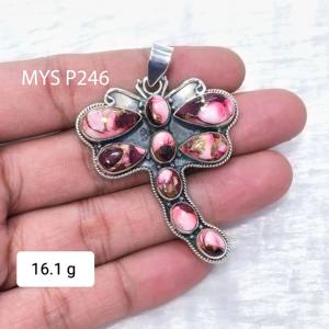 Colgante Fino de Plata de Ley 925 con Turquesa Rosa Hecha a Mano, Accesorios de Joyería - Product Image 1