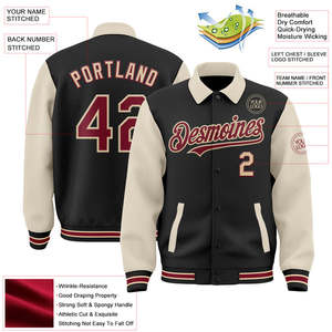 Fabricante OEM de alta calidad bordado hombres Universidad personalizado béisbol bombardero Letterman Crop cuero Varsity chaqueta - Product Image 4