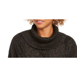 Maglione da Donna Charter Club con Collo Alto e Maniche Lunghe, Glitterato, Casual, Invernale, Nero, Taglia Piccola, Traspirante - Product Image 2