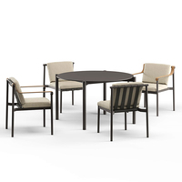 Ensemble de meubles de patio modernes en aluminium, résistants à l'eau, durables, pour hôtels et restaurants, certifiés RoHS, vente en gros sur mesure