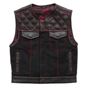 Gilet en cuir de motard en cuir de vache de qualité supérieure, gilet en cuir fait à la main, gilet de course de moto - Product Image 4