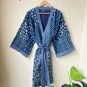 ชุดคลุมอาบน้ำสไตล์ฮิปปี้โบฮีเมียนชุดกิโมโนผ้าเนื้อนุ่มแบบอินเดียปักลายดอกไม้ - Product Image 2