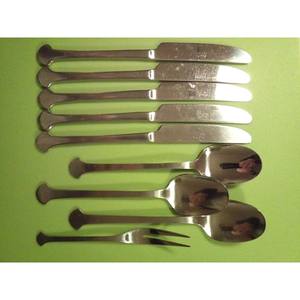 Têtes de cuillère forgées vierges couverts couteau à dîner cuillères et fourchette ensemble de couverts cadeau de mariage avec longue poignée plate grande louche - Product Image 5