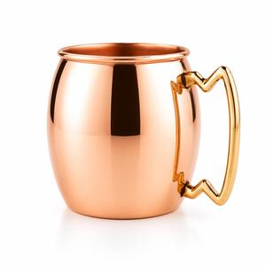 Mug isotherme portable en acier inoxydable plaqué cuivre, écologique, pour Moscow Mule, avec paille métallique, 550 ml, pour cocktails, bière, café et boissons glacées - Product Image 3