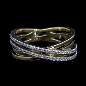 Bague élégante en or blanc 14 carats avec diamants ronds naturels pavés Style moderne intemporel - Product Image 4