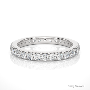 1,08 CTW Lab Grown Diamond Brilliant Cut IGI Certificado Minimalista Full Eternity Set Wedding Band Anillos de aniversario de oro rosa - Product Image 5