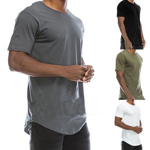 Camisetas alargadas de algodón 100%, camisetas de cuerpo extendido para hombres, suministro B2B, ropa de calle de fábrica a la moda, camisetas para hombres - Product Image 2