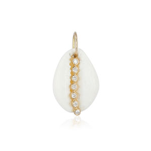 จี้เปลือกหอยสีเหลืองทอง14K ประดับเพชรเปลือกหอยเครื่องประดับ unisex ของขวัญทำด้วยมือดีไซน์ใหม่จี้เครื่องประดับเปลือกวัว - Product Image 1