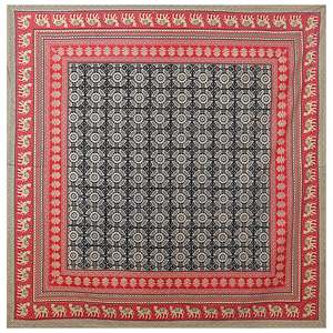 Black 100% Cotton 240 TC Super King Size <b>Bedsheet</b> with 2 Pillow Covers Ethnic Motifs <b>4</b>-Piece Set (SHKV1087) for Home Use - Product Image 4