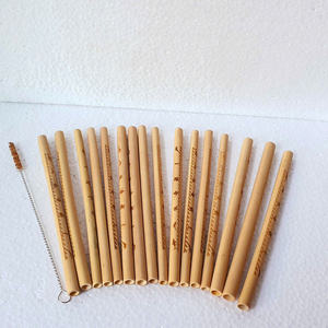 Gran oferta de pajitas de bambú orgánicas de Vietnam/pajita de bambú reutilizable con logotipo y bolsa personalizados - Product Image 1