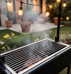 Barbecue de luxe pour l'extérieur, maître de la cuisine |   Fumoir à charbon de bois/gaz de grande capacité avec brûleur latéral et rangement, station de cuisson extérieure robuste - Product Image 6