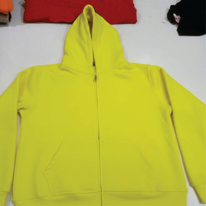 Sweat-shirt à capuche personnalisé pour homme, 100% coton, design brodé, coupe ample longue, col montant, couleur contrastée, épissure, hiver - Product Image 6