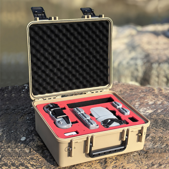 RM-HCV3-BK Waterproof, Shockproof Hard Case for DJI Drones Mini 5 Pro with Custom Protection Foam Inserts