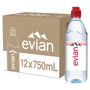 Evian Natural Spring <b>Water</b> <b>750ml</b> Plastic <b>Bottle</b> 12 Pack Evian Sportscap ISO Certified US Origin - Product Image 6