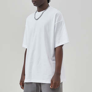 T-shirt lourd imprimé à la demande T-shirt uni surdimensionné pour homme Impression T-shirt personnalisé en coton - Product Image 2