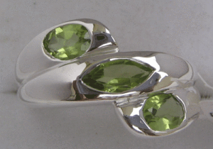 Natural Peridot <b>Ring</b> for Women in 925 Sterling <b>Silver</b> with <b>Emerald</b> Cut Pink Sapphire Everyday Wear Bezel Set Jewelry Shah Gems - Product Image 1