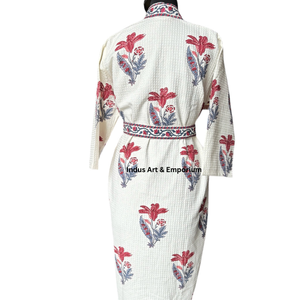 Vente en gros kimono en coton gaufré imprimé à la main - Product Image 6