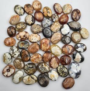 Agate naturelle en gros, forme ovale, pierre précieuse, agate naturelle imprimée pour la méditation et les bijoux - Product Image 3