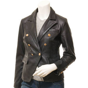 Veste en cuir matelassée respirante de haute qualité pour femme avec fermeture éclair, imperméable et coupe-vent - Nouveau modèle de veste d'hiver décontractée - Product Image 1