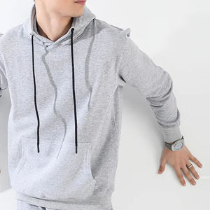 Bon marché, sweat à capuche de haute qualité en coton lavé à épaules tombantes, sweats à capuche pour hommes - Product Image 2