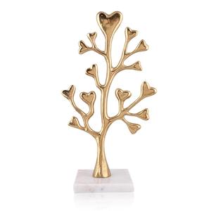 Belle figurine d'arbre en or avec des branches de motif de coeur Décor de table élégant pour l'affichage de cadeaux de bureau à domicile Base stable d'accent d'amour - Product Image 3