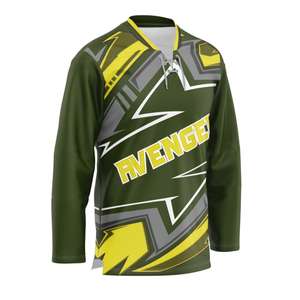 Maillot de hockey sur glace personnalisé de haute qualité, vente en gros, prix bas, MOQ faible, vente chaude, chemises de hockey sur glace unisexes, 100% polyester - Product Image 2