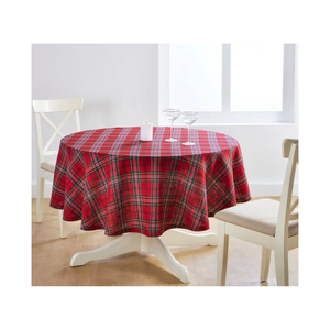 Nappe écossaise en mélange de coton 58 x 88 pouces 188 GSM 225 TC Texture tissée Motif à carreaux rouges pour banquets de fin d'année - Product Image 1