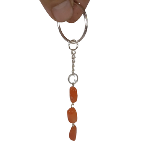 พวงกุญแจหินธรรมชาติก้อนคาร์เนเลียนสีแดง,พวงกุญแจควอตซ์พวงกุญแจคริสตัลอัญมณีสีทองสำหรับผู้ค้าส่ง - Product Image 2