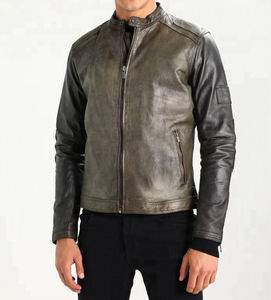 Men's Casual Design Offers Stylish Leather Jackets Stand Collar Light <b>Weight</b> Custom Color Leather Jackets Men's Leather Outwears - Product Image 2