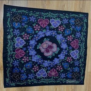 Bandana cuadrada de algodón orgánico 100% hecha a mano para mujer, pequeño estilo étnico Floral personalizado, multicolor, tamaño bajo personalizado, Verano - Product Image 2