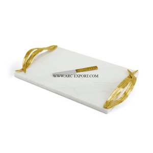 El más nuevo diseño de Decoración de mesa de mármol, artículos de cocina, bandeja para servir alimentos con cuchillos de mantequilla, vajilla para el hogar, bandeja para servir alimentos - Product Image 4