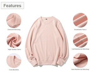 Streetlab Crewneck Sweatshirt Men S-3XL 80% Cotton 20% Polyester Oversized Pullover Winter Solid Color Breathable Fleece Knit - Product Image 2