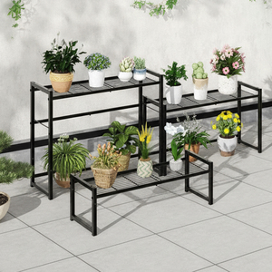 Estante para Plantas Ajustable <span class=keywords><strong>de</strong></span> Fábrica OEM, Soporte para <span class=keywords><strong>Macetas</strong></span> <span class=keywords><strong>de</strong></span> Jardín, Exhibidor <span class=keywords><strong>de</strong></span> 3 Niveles, Soporte Metálico para Plantas <span class=keywords><strong>de</strong></span> Interior y Exterior - Product Image 6