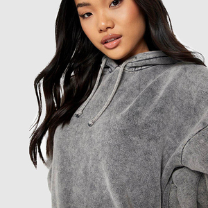 Chándal de lavado de ácido sólido Unisex de alta calidad 2025, chándal de entrenamiento de gran tamaño personalizado para mujer, hombro caído con pantalón hecho en Pakistán - Product Image 3