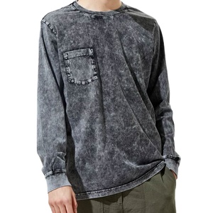 Camiseta de Manga Larga con Cuello Redondo, 100% Algodón Orgánico, Gruesa, Elástica, Transpirable, Antiarrugas, Estilo Urbano, Talla Grande para Hombre - Product Image 5