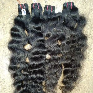 Cheveux de temple non transformés vierges bouclés naturels indiens - Product Image 6