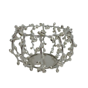 Bougeoirs décoratifs modernes en fer et perles ronds votifs en nickel de taille standard pour la décoration de la maison - Product Image 2